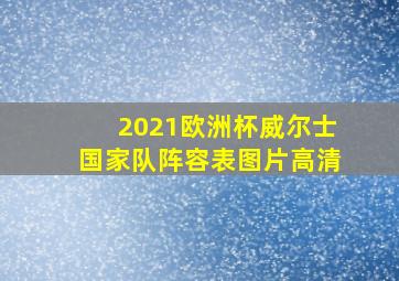 2021欧洲杯威尔士国家队阵容表图片高清