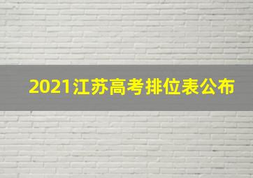 2021江苏高考排位表公布