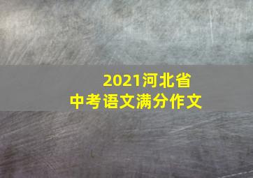 2021河北省中考语文满分作文