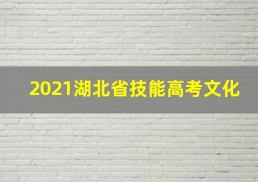 2021湖北省技能高考文化