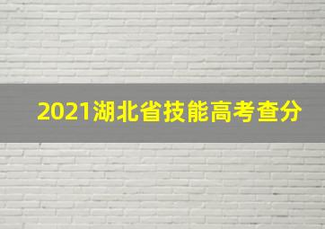 2021湖北省技能高考查分