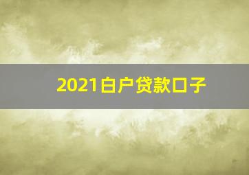 2021白户贷款口子