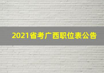 2021省考广西职位表公告