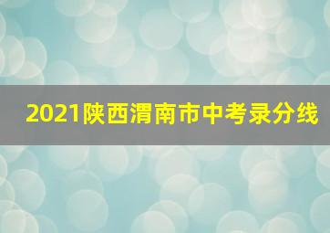 2021陕西渭南市中考录分线