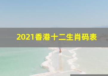 2021香港十二生肖码表