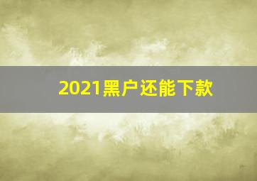 2021黑户还能下款