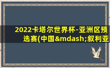 2022卡塔尔世界杯-亚洲区预选赛(中国—叙利亚)