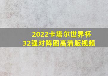 2022卡塔尔世界杯32强对阵图高清版视频