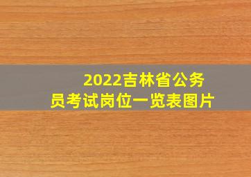 2022吉林省公务员考试岗位一览表图片