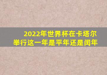 2022年世界杯在卡塔尔举行这一年是平年还是闰年