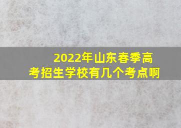 2022年山东春季高考招生学校有几个考点啊