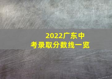 2022广东中考录取分数线一览