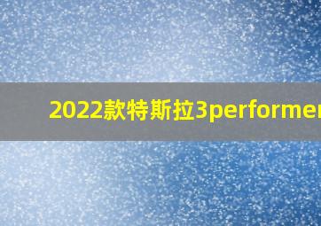 2022款特斯拉3performence