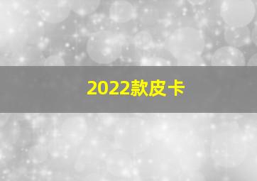 2022款皮卡