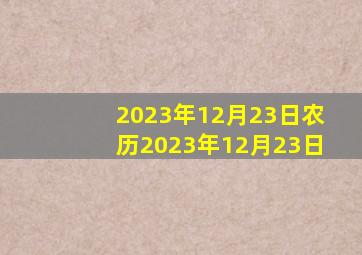 2023年12月23日农历2023年12月23日