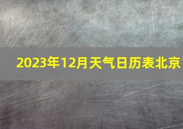 2023年12月天气日历表北京