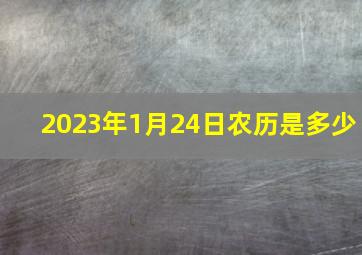 2023年1月24日农历是多少