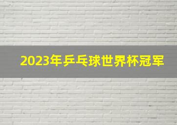 2023年乒乓球世界杯冠军