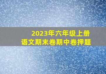 2023年六年级上册语文期末卷期中卷押题