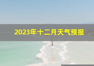 2023年十二月天气预报