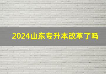 2024山东专升本改革了吗