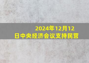 2024年12月12日中央经济会议支持民营