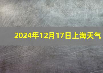 2024年12月17日上海天气