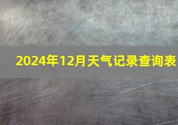 2024年12月天气记录查询表