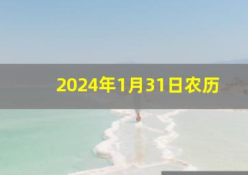 2024年1月31日农历