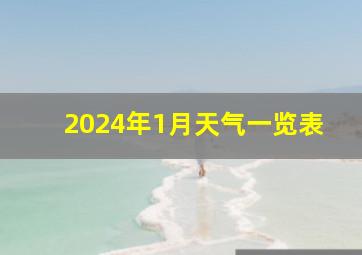 2024年1月天气一览表