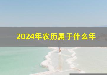 2024年农历属于什么年