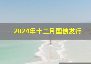 2024年十二月国债发行