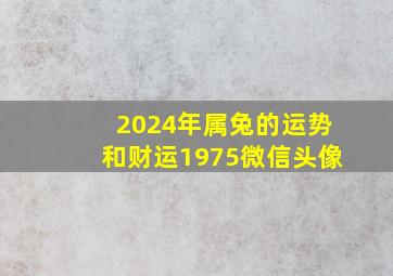 2024年属兔的运势和财运1975微信头像