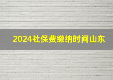 2024社保费缴纳时间山东