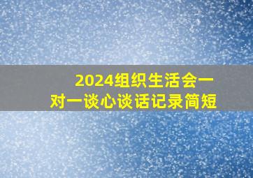 2024组织生活会一对一谈心谈话记录简短