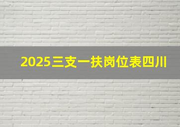 2025三支一扶岗位表四川