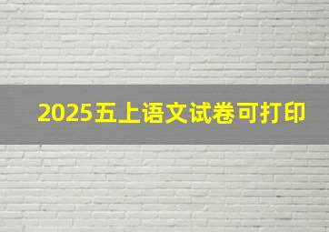 2025五上语文试卷可打印