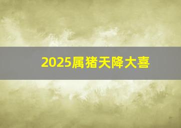 2025属猪天降大喜