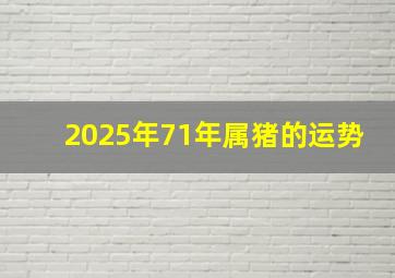 2025年71年属猪的运势