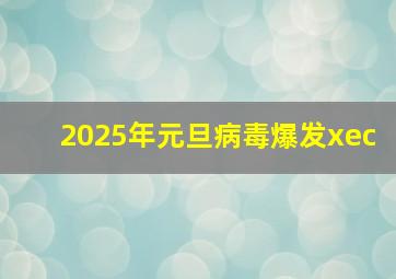 2025年元旦病毒爆发xec