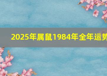 2025年属鼠1984年全年运势