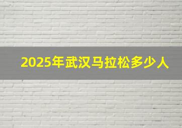 2025年武汉马拉松多少人