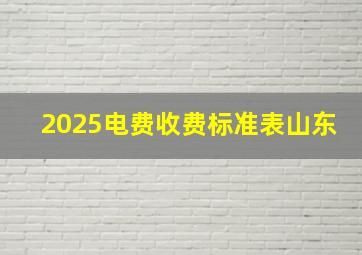 2025电费收费标准表山东