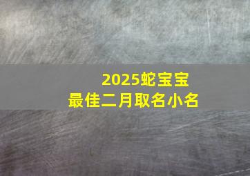 2025蛇宝宝最佳二月取名小名