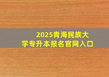 2025青海民族大学专升本报名官网入口