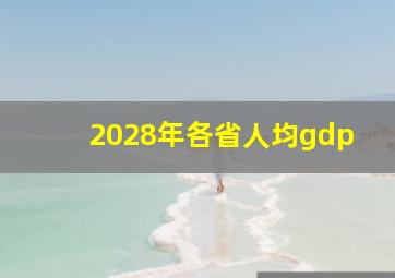 2028年各省人均gdp