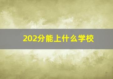 202分能上什么学校