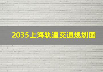 2035上海轨道交通规划图