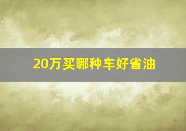 20万买哪种车好省油