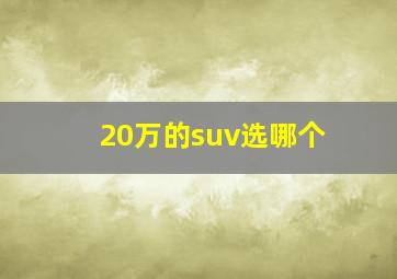 20万的suv选哪个